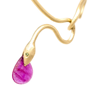 Pink Serpentine Sapphire Necklace