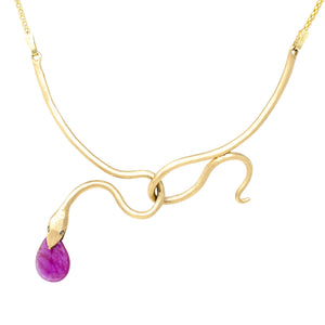 Pink Serpentine Sapphire Necklace