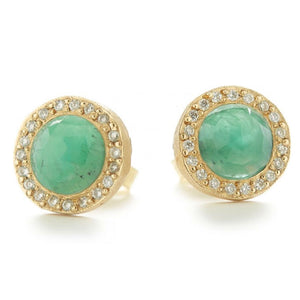 Lux Stud Emerald Earrings