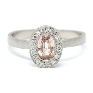 Lux Oval Platinum Pink Sapphire Ring