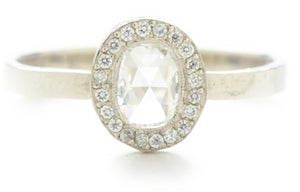 Lux Oval White Diamond Ring