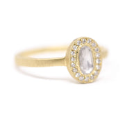 Moon and Stars Halo Diamond Ring