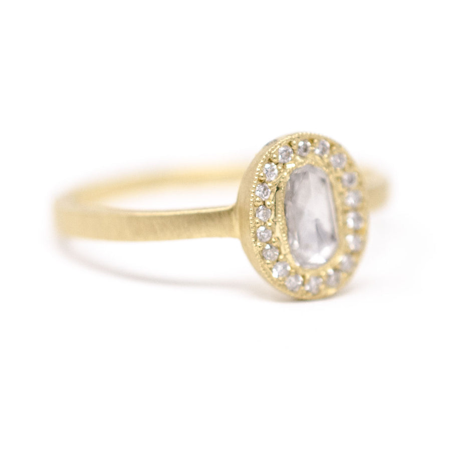 Moon and Stars Halo Diamond Ring