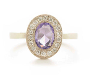 Lux Plus Oval Purple Sapphire Diamond Ring