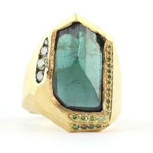 Mineral One of a Kind Green Tourmaline Ring