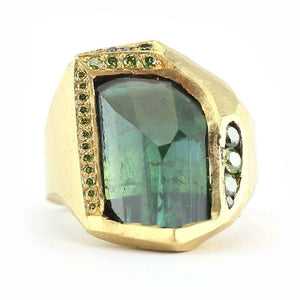 Mineral One of a Kind Green Tourmaline Ring