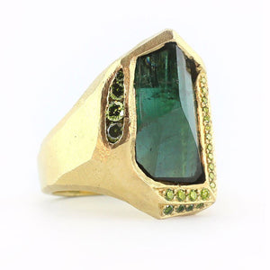 Mineral One of a Kind Green Tourmaline Ring