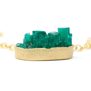 Raw Emerald Mineral Necklace