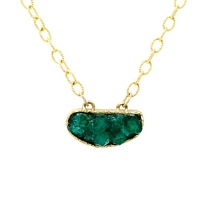 Raw Emerald Mineral Necklace
