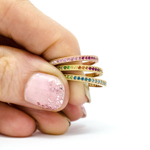 Stacking Pink Ombre Pave Diamond Band