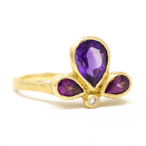 Posy Amethyst Diamond Stacking Ring