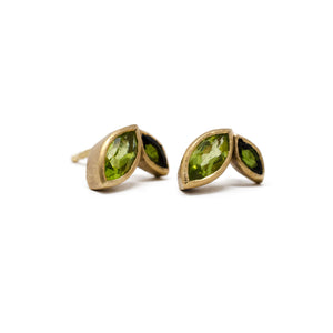 Verdant Petal Pair Stud Earrings