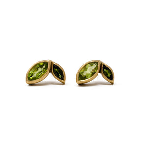 Verdant Petal Pair Stud Earrings