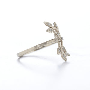 Relic Vine Line Ring with White Diamonds