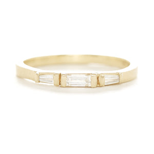 Stacking Three Diamond Baguette Ring