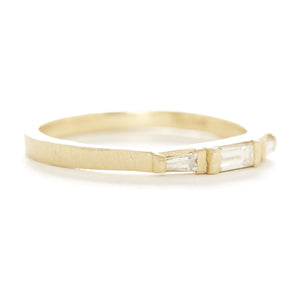 Stacking Three Diamond Baguette Ring