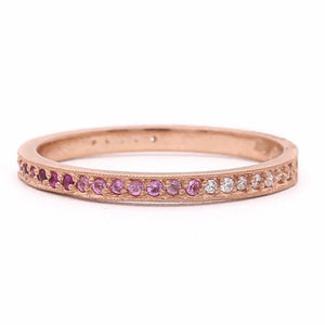 Stacking Pink Ombre Pave Diamond Band