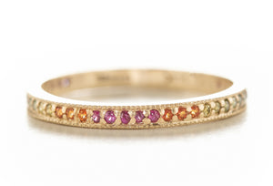 Stacking Rainbow Ombre Pave Diamond Band