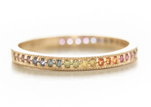 Stacking Rainbow Ombre Pave Diamond Band