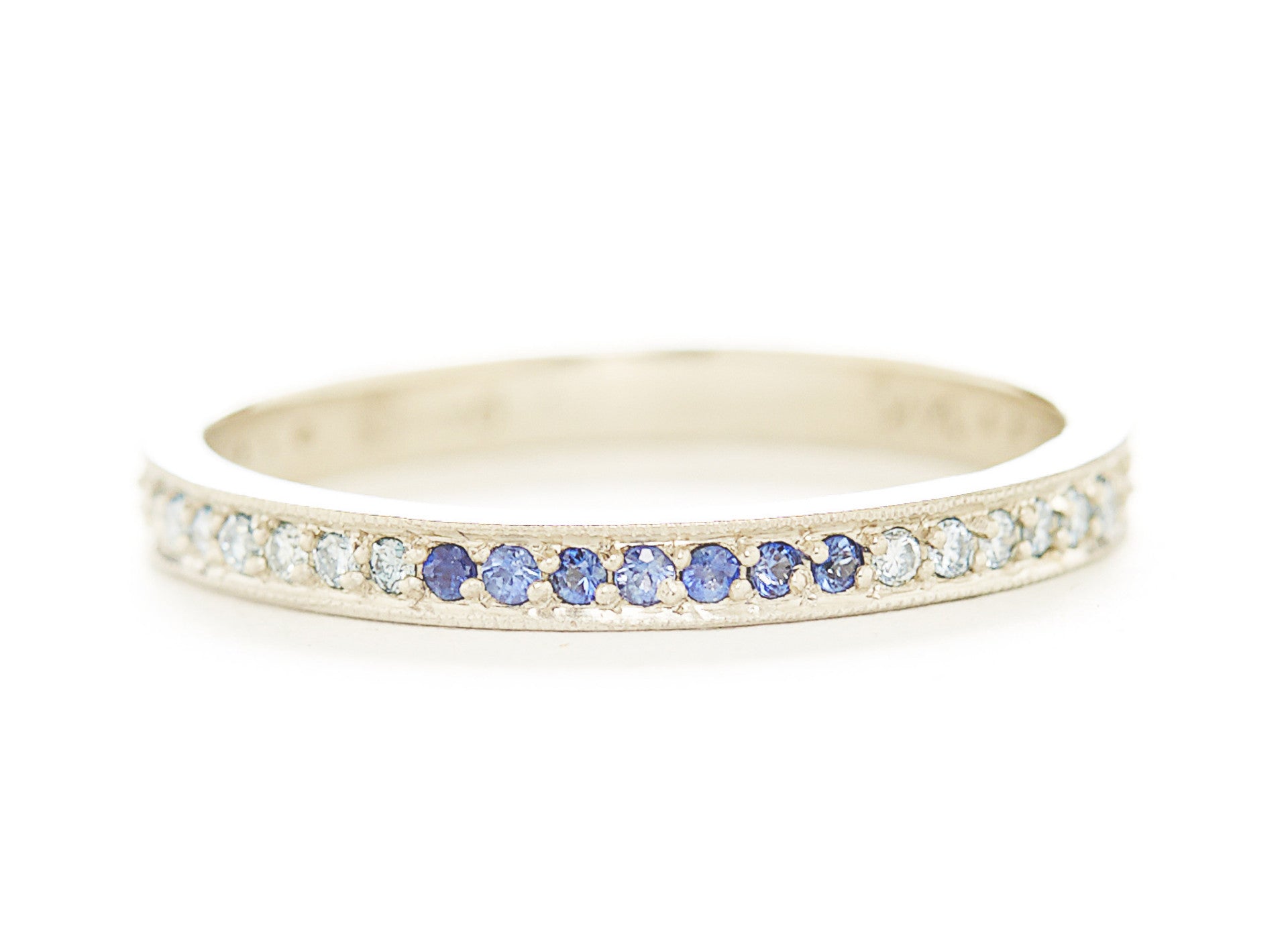 Stacking Blue Ombre Pave Diamond Band