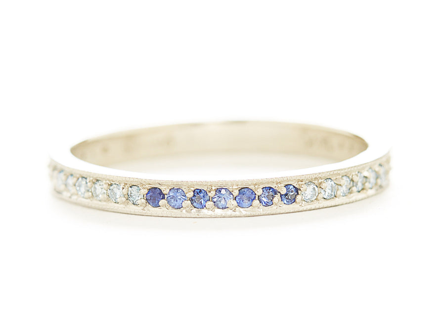 Stacking Blue Ombre Pave Diamond Band
