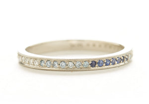 Stacking Blue Ombre Pave Diamond Band
