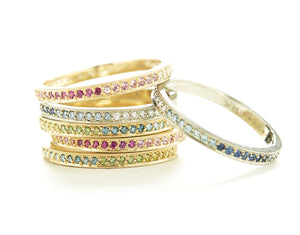 Stacking Blue Ombre Pave Diamond Band