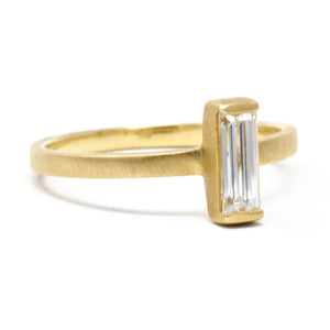 Baguette Large White Diamond Ring