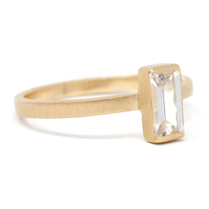 Baguette Large White Sapphire Ring