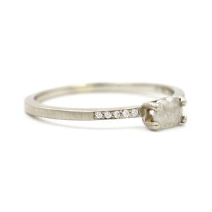 Stacking Oval Opaque Horizontal Diamond Ring