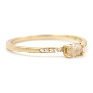 Stacking Oval Opaque Horizontal Diamond Ring