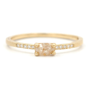 Stacking Oval Opaque Horizontal Diamond Ring