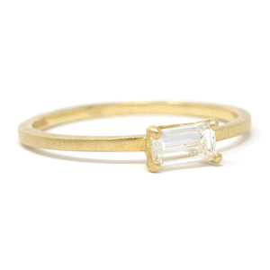 Stacking Dainty Baguette Horizontal Diamond Ring