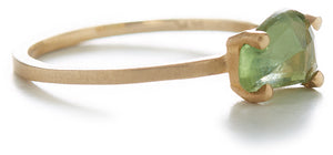 Stacking Asymmetrical Green Apatite Ring
