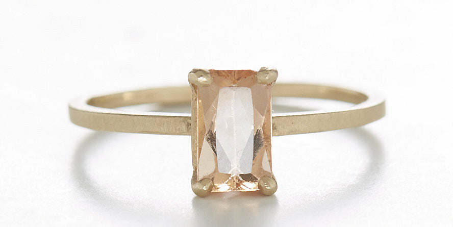 Peach Topaz Ring, 20ct Big Huge Square Gem, Vintage Jewelry Design#D1 –  Silver Embrace