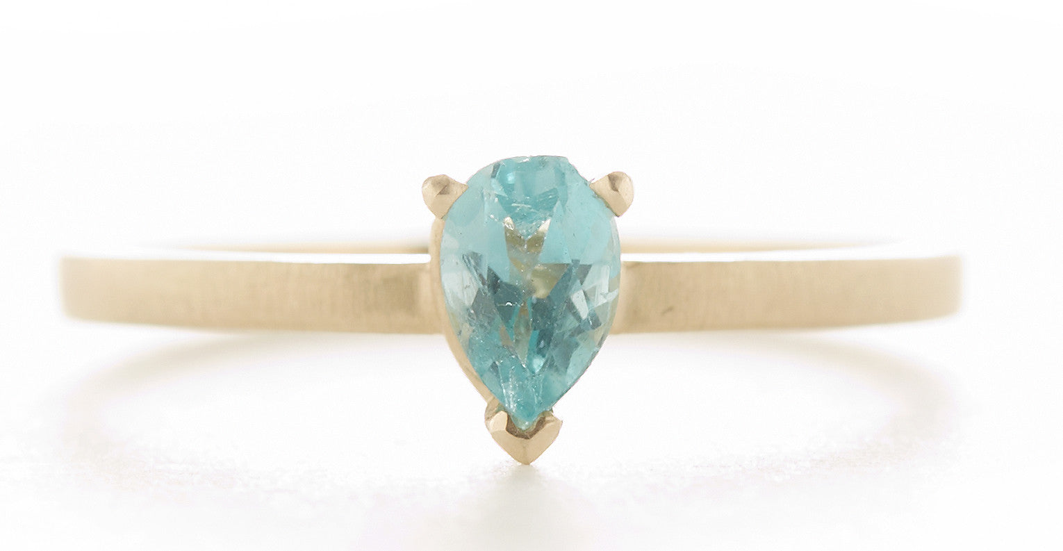 Stacking Pear Apatite Ring