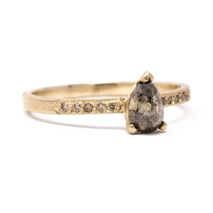 Stacking Pear Opaque Diamond Pave Ring