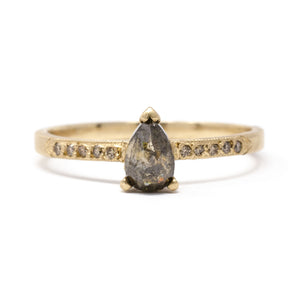 Stacking Pear Opaque Diamond Pave Ring