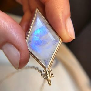 Point Made Moonstone  Kite Necklace