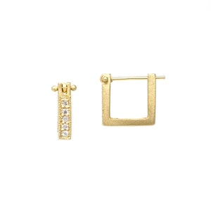 Walk the Line Diamond Square Hoop Earrings