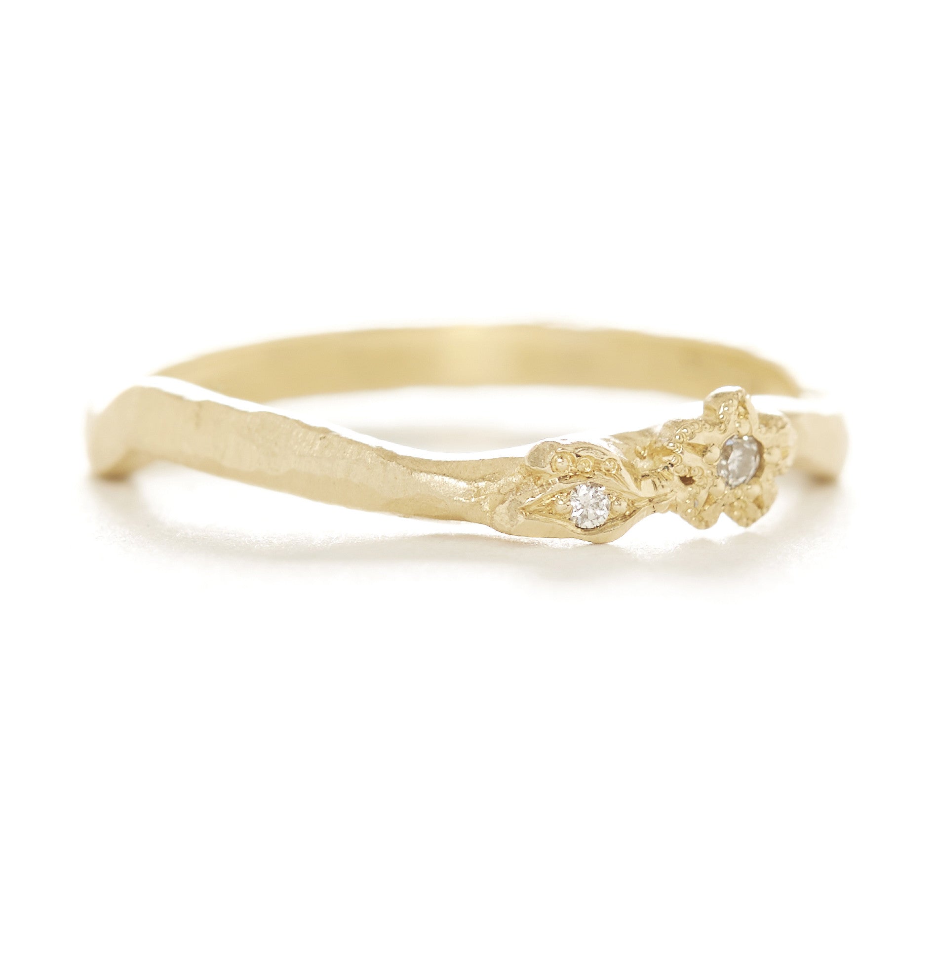 Oak leaves wedding band, ring for her, option 2 | Eden Garden Jewelry™