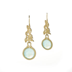 Vine Leaf Peruvian Opal Earrings