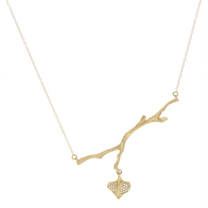 Vine Branch Diamond Leaf Necklace